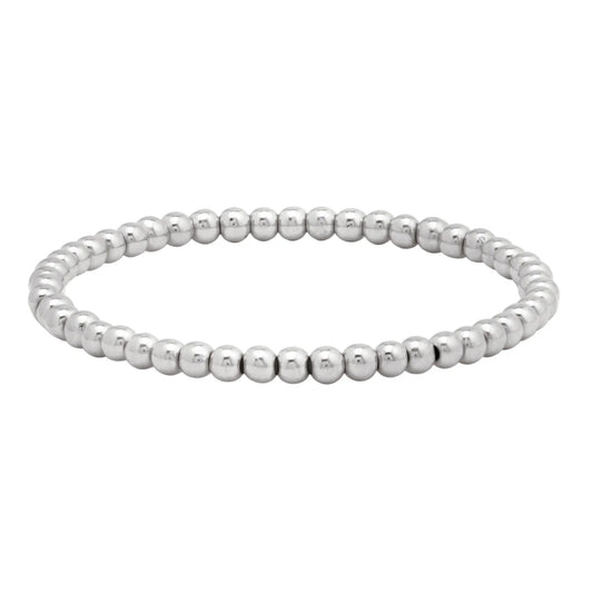 4MM Silver Bead Bracelet