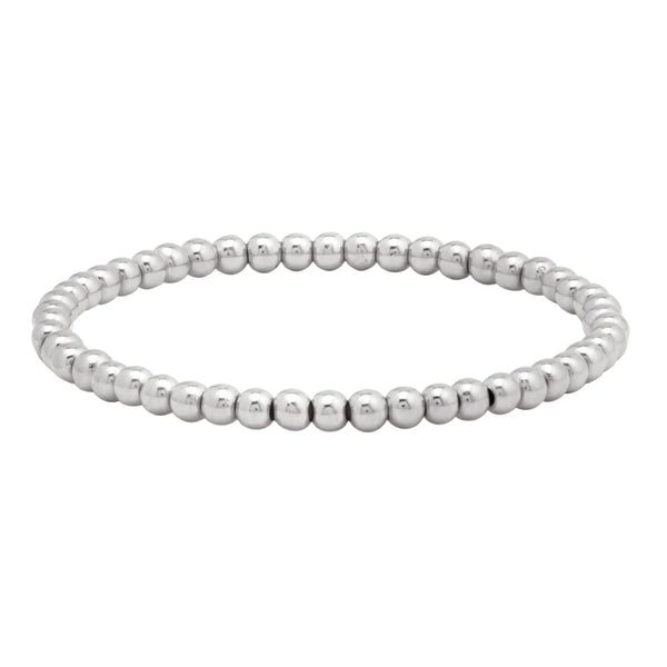 4MM Silver Bead Bracelet