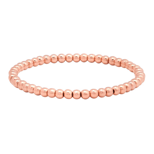4MM Rose Gold Bead Bracelet