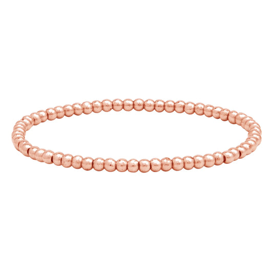 3MM Rose Gold Bead Bracelet