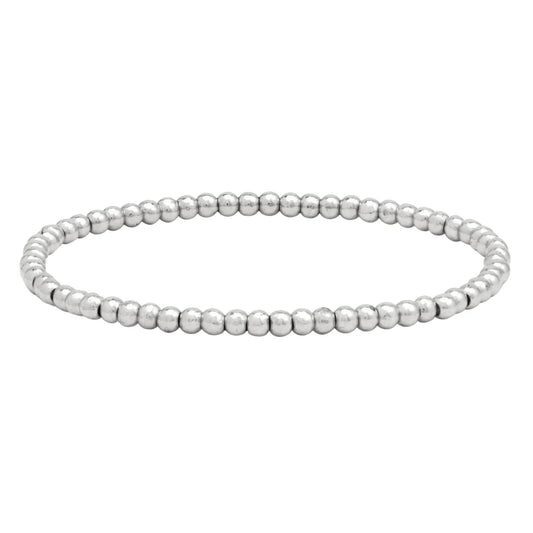 3MM Silver Bead Bracelet