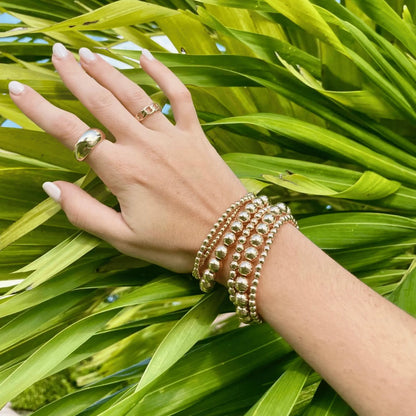 858 Gold Bead Bracelet Stack
