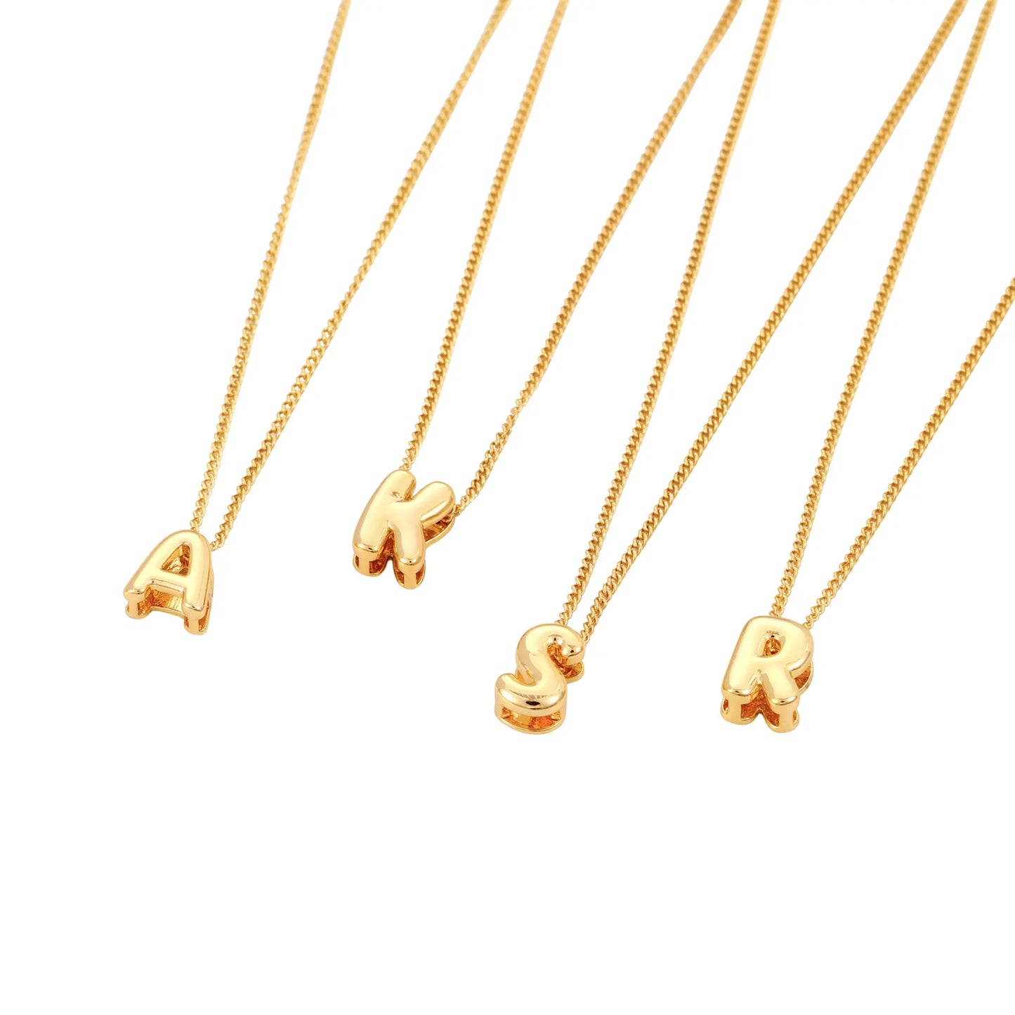 Bubble Initial Charm Necklace - CLAYCALI