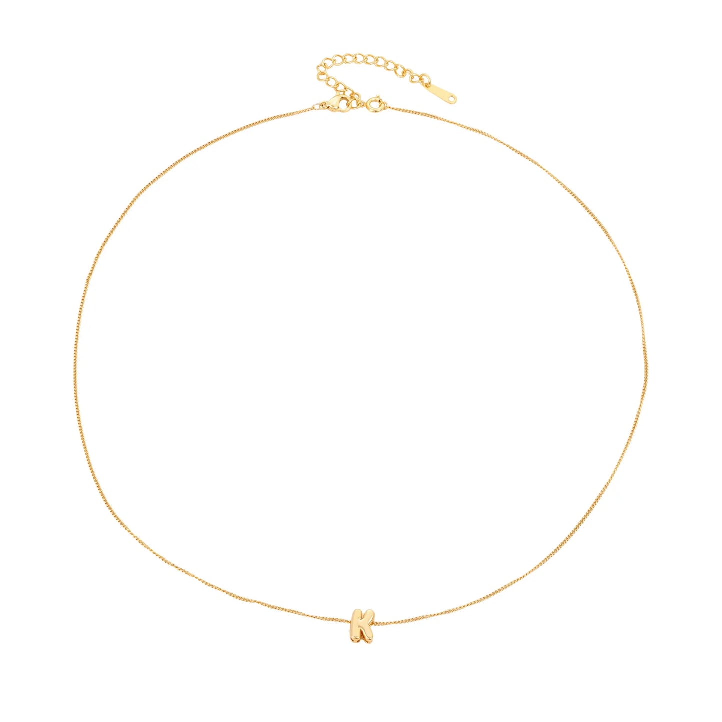 Bubble Initial Charm Necklace - CLAYCALI