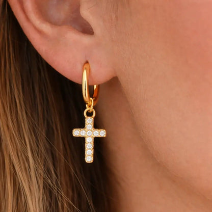 Blair Cross Gold Earrings - CLAYCALI