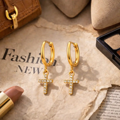 Blair Cross Gold Earrings - CLAYCALI