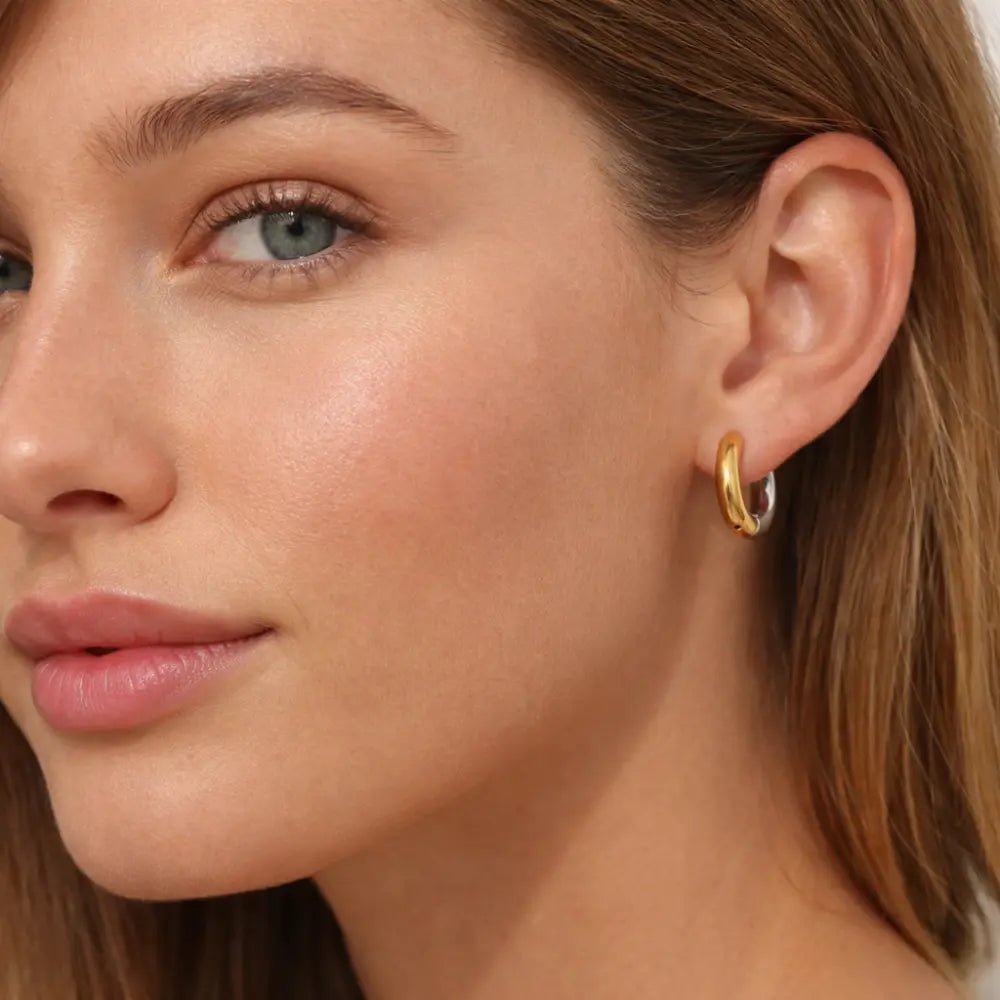 Mila Two - Tone Hoops - CLAYCALI