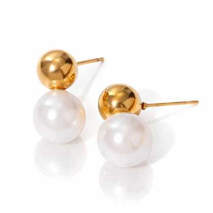 Riviera Pearl Dome Earrings - CLAYCALI