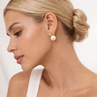 Riviera Pearl Dome Earrings - CLAYCALI