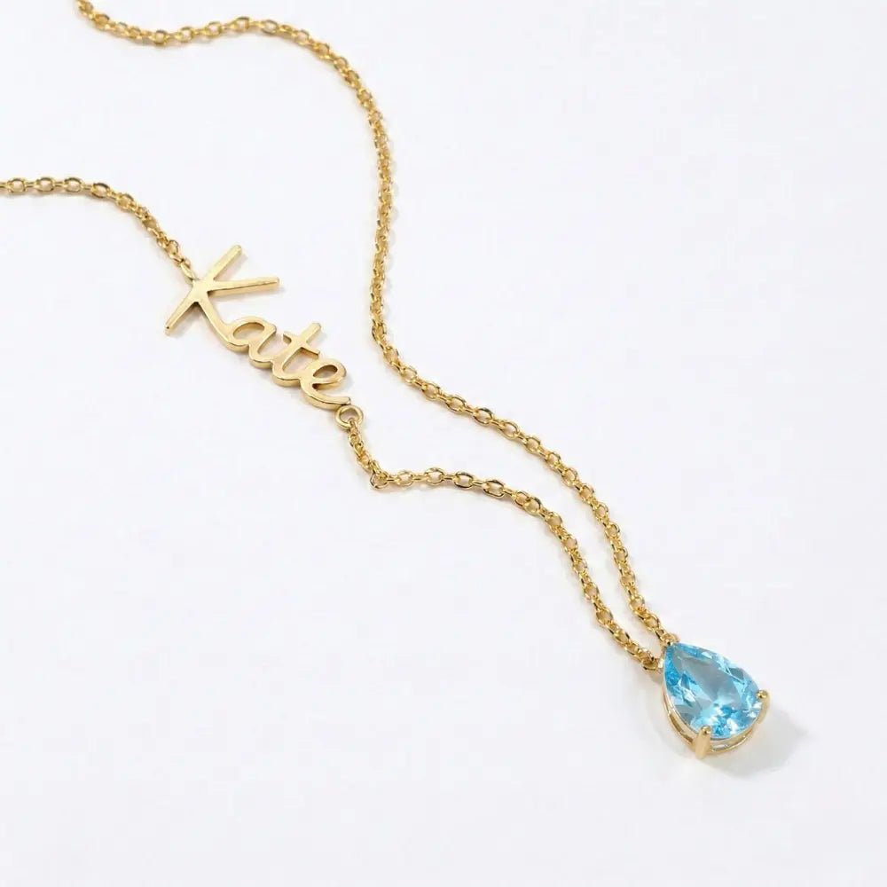 Signature Name And Birthstone Necklace - CLAYCALI