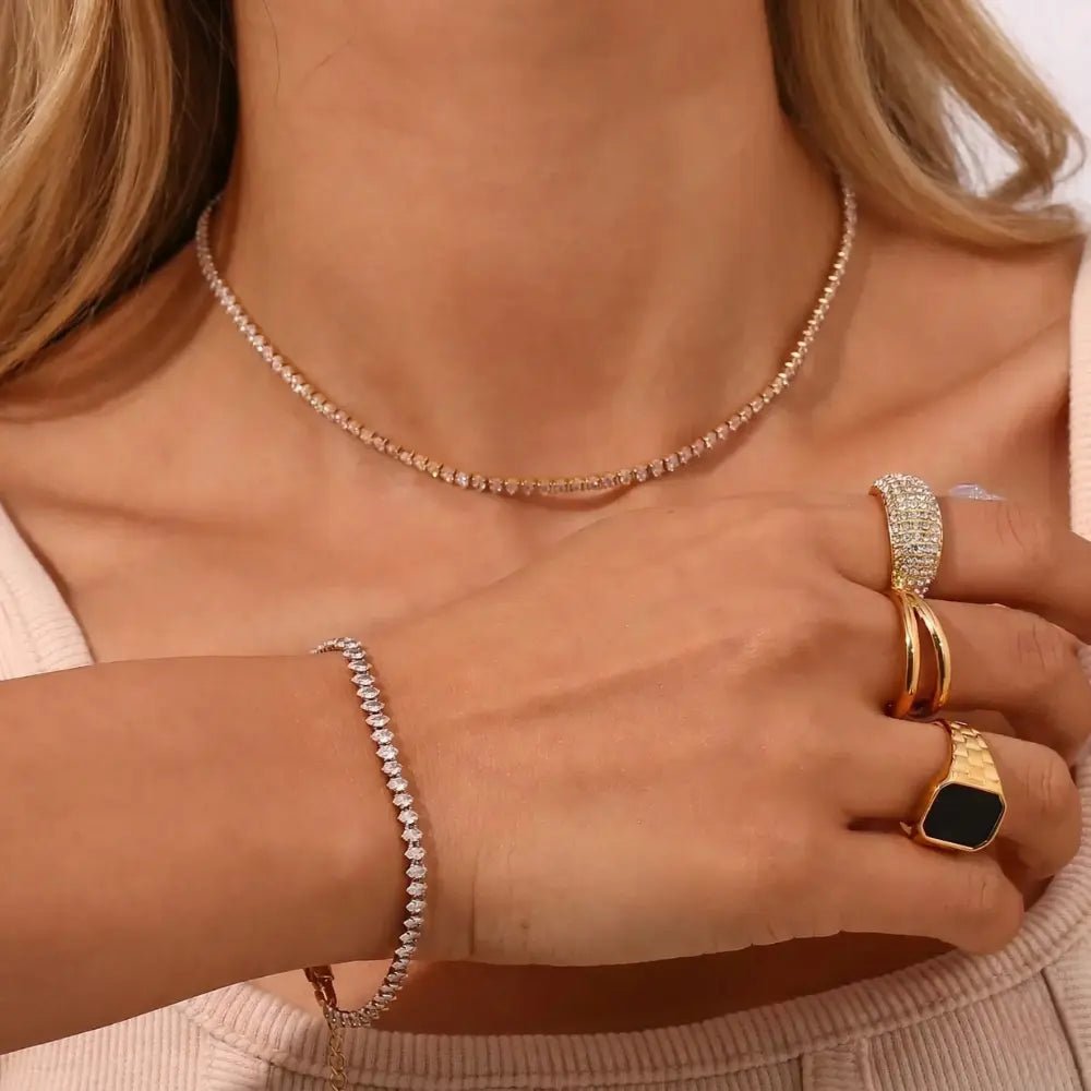 Claycali Diamond Tennis Necklace - CLAYCALI