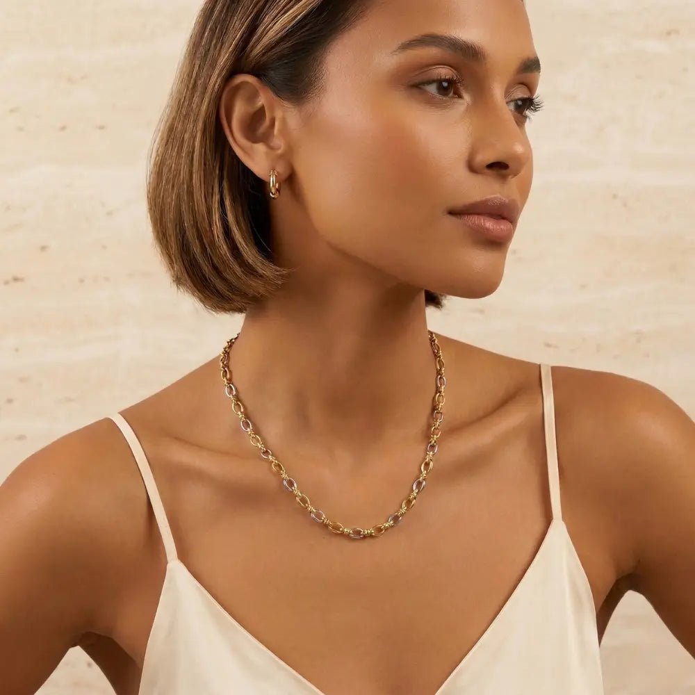 Camille Two - Tone Gold Necklace - CLAYCALI