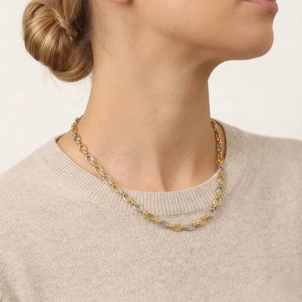 Camille Two - Tone Gold Necklace - CLAYCALI