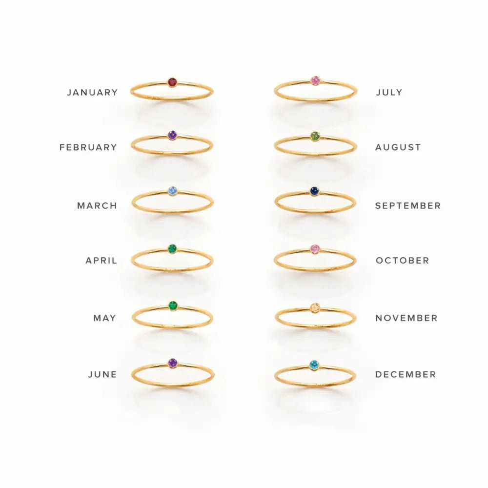 Noelle Birthstone Stacker Ring - CLAYCALI