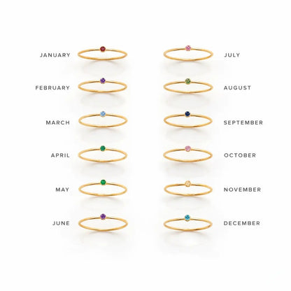Noelle Birthstone Stacker Ring - CLAYCALI