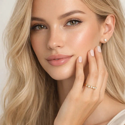 Stephanie Diamond Pearl Ring - CLAYCALI