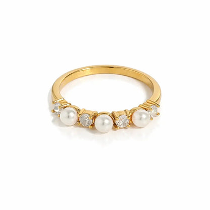 Stephanie Diamond Pearl Ring - CLAYCALI