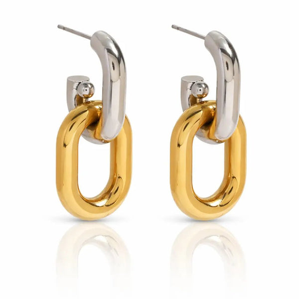 Helena Two-Tone Double Hoops