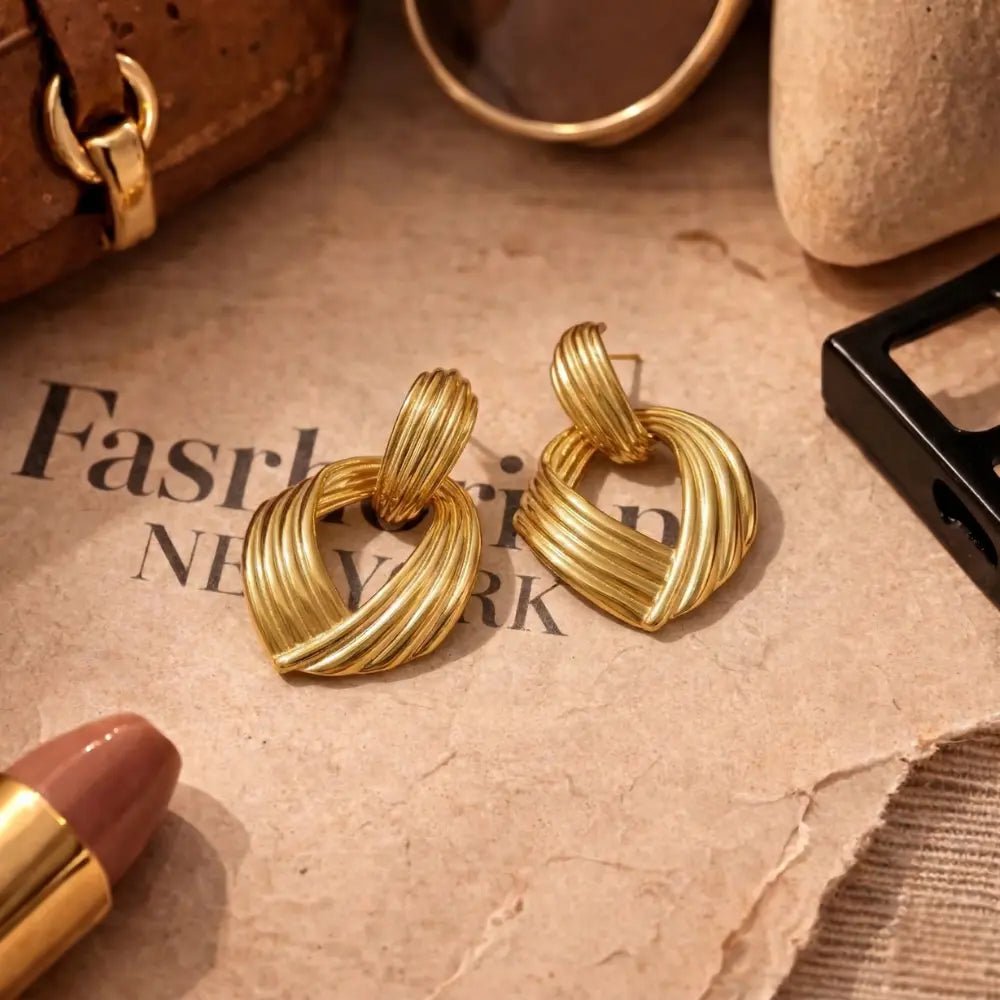 Naomi Gold Knot Earrings - CLAYCALI