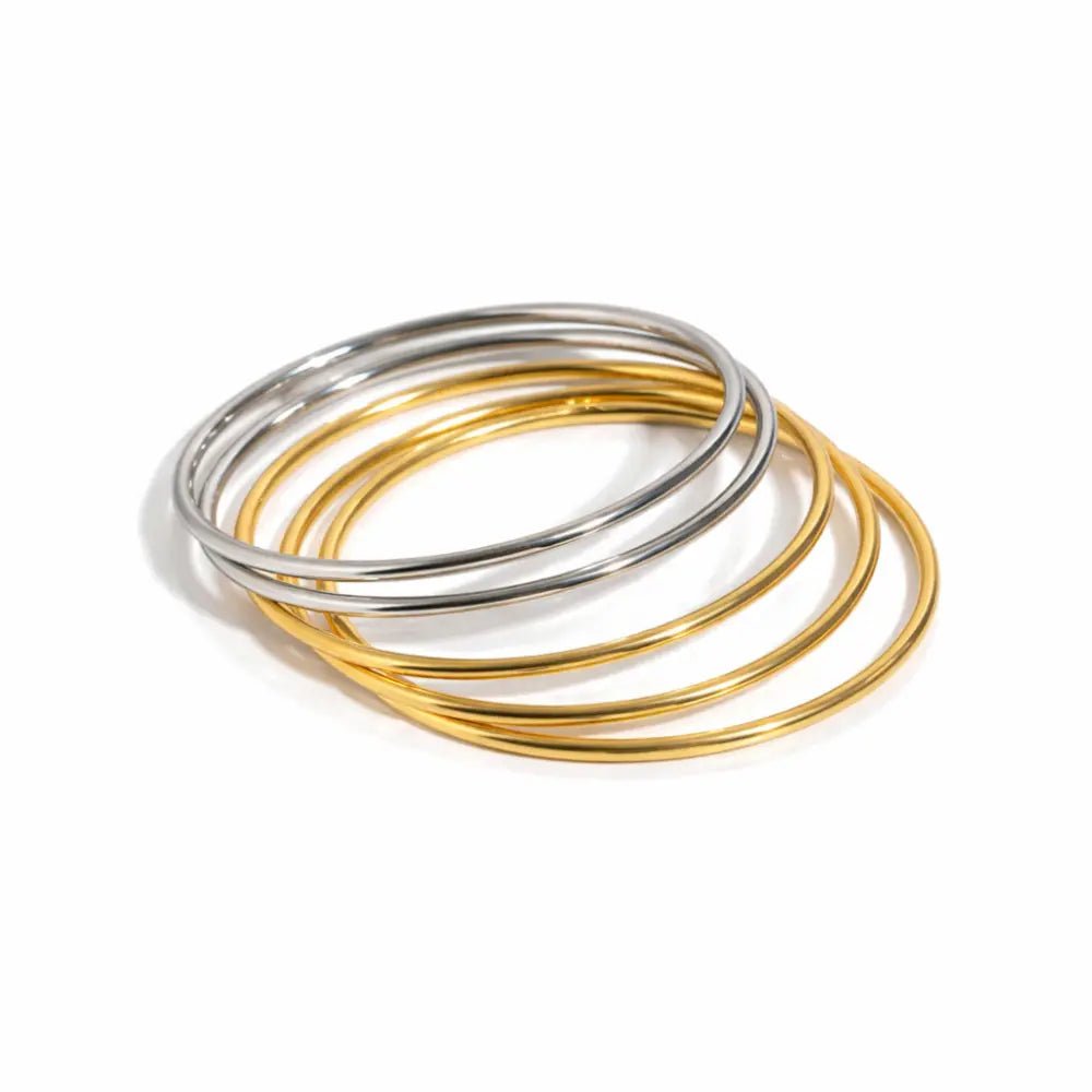 Capri Gold Bangle Set - CLAYCALI