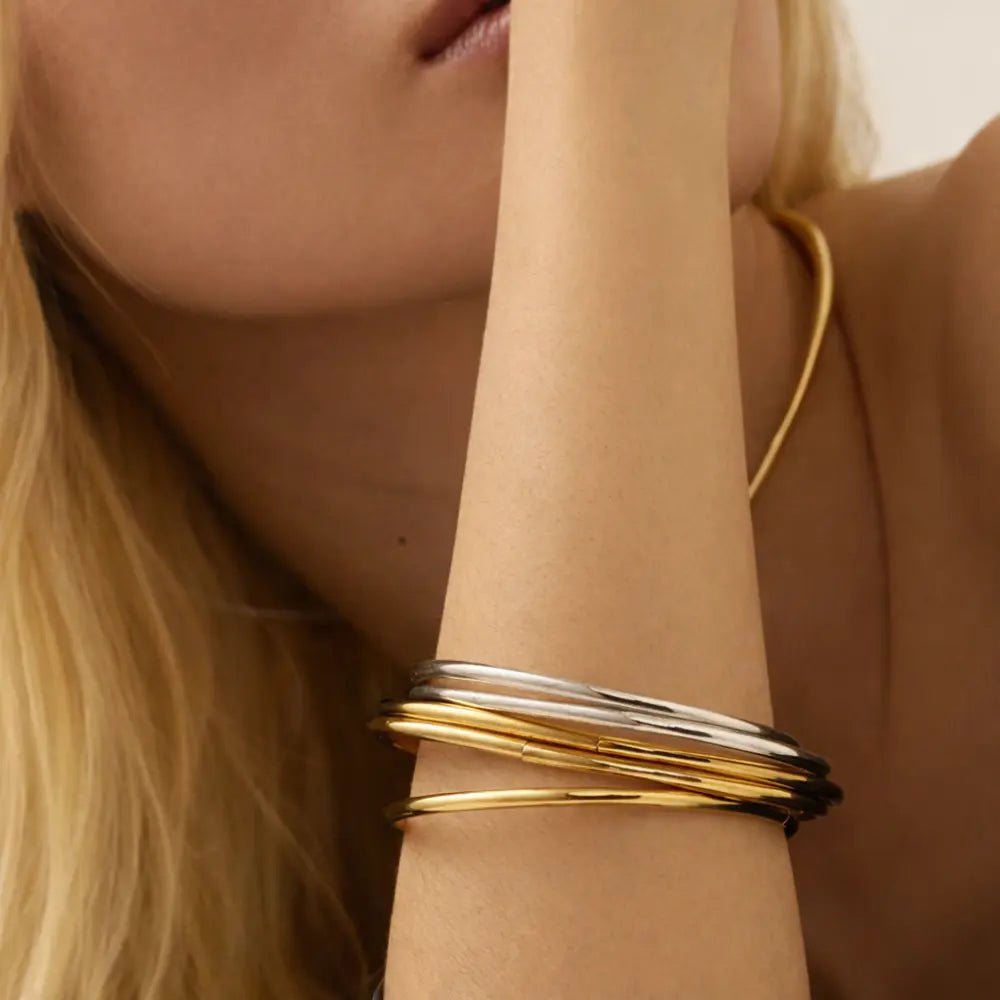 Capri Gold Bangle Set - CLAYCALI