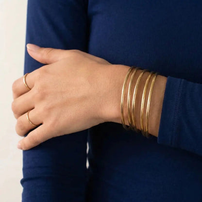 Capri Gold Bangle Set - CLAYCALI