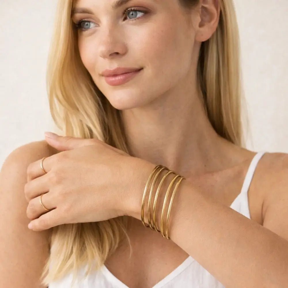 Capri Gold Bangle Set - CLAYCALI