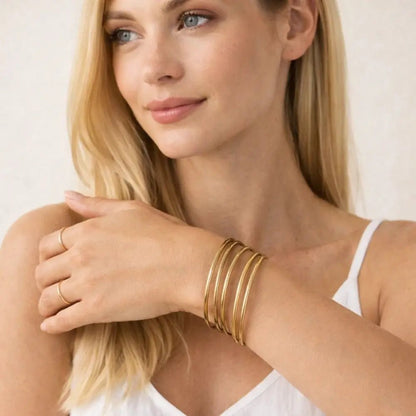 Capri Gold Bangle Set - CLAYCALI