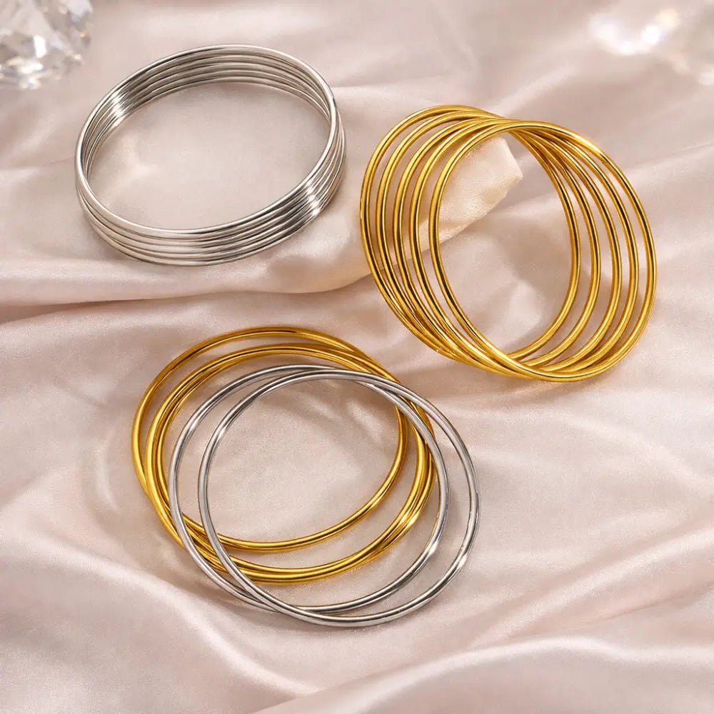 Capri Gold Bangle Set - CLAYCALI