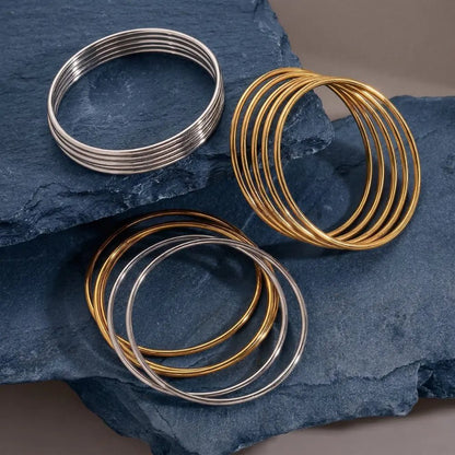 Capri Gold Bangle Set - CLAYCALI