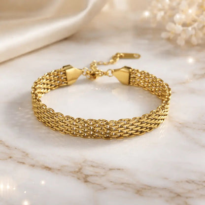 Zarina Gold Chain Bracelet - CLAYCALI