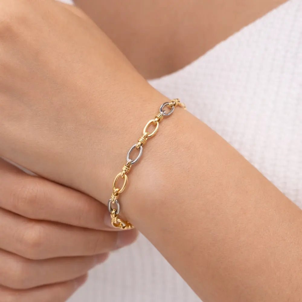 Camille Two - Tone Gold Bracelet - CLAYCALI