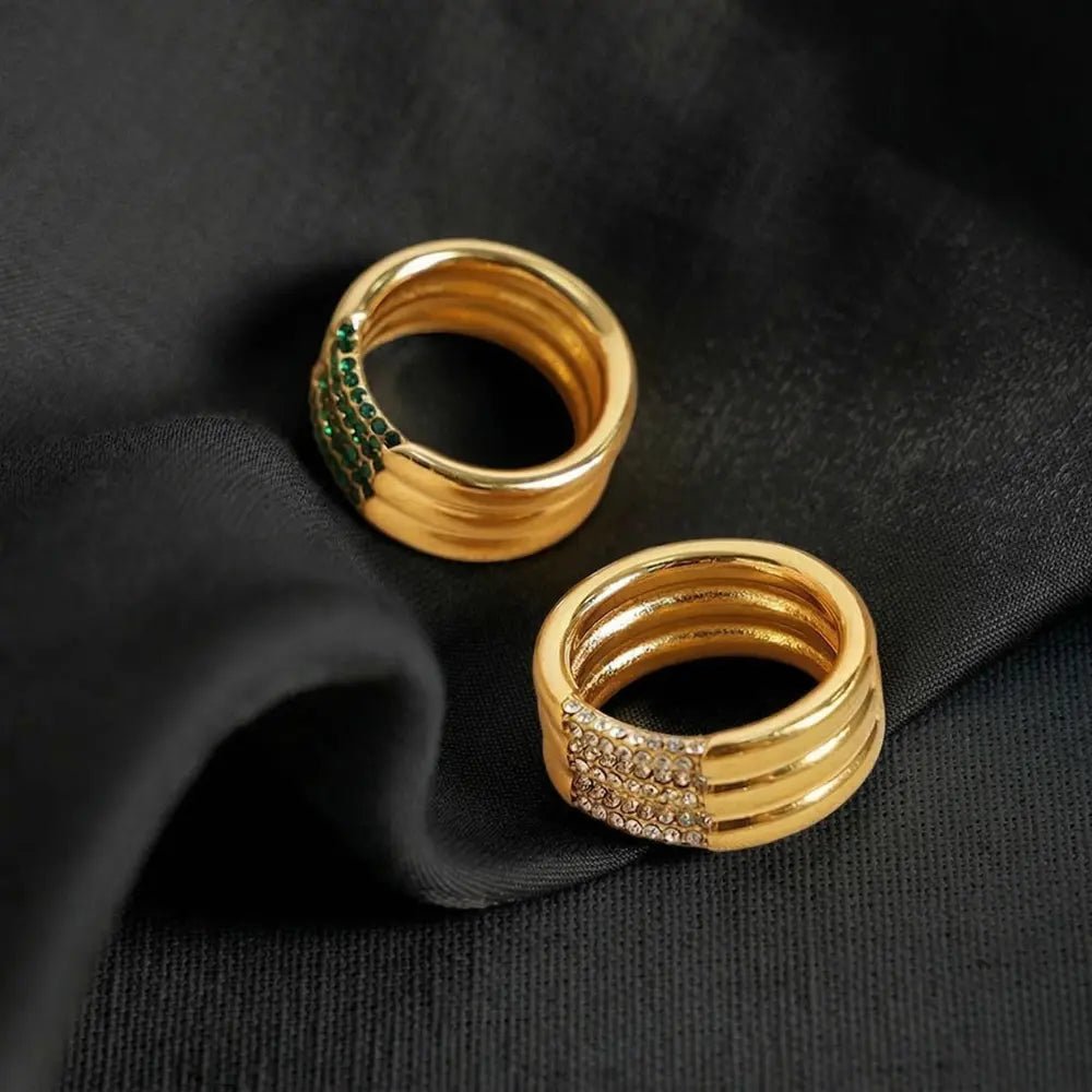 Stephanie Diamond Gold Ring - CLAYCALI