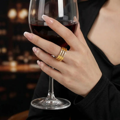 Stephanie Diamond Gold Ring - CLAYCALI