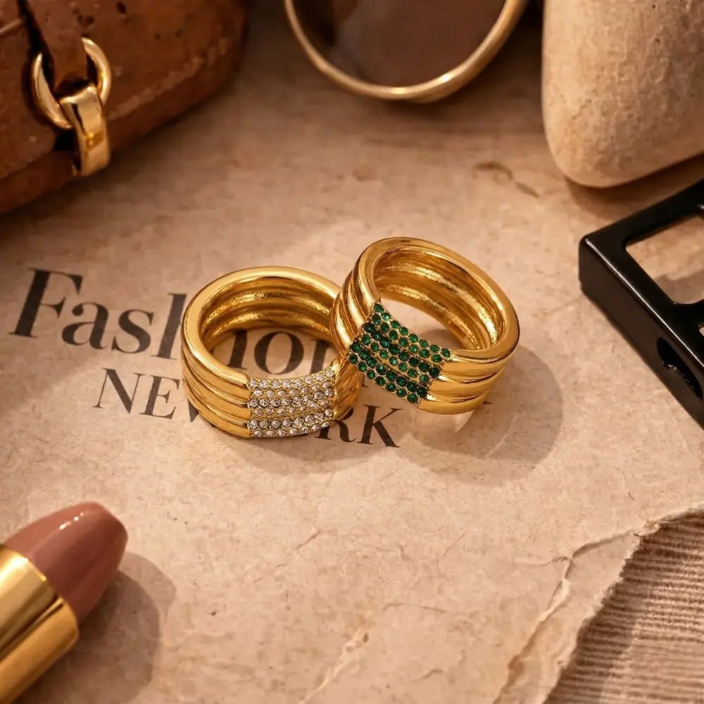 Stephanie Diamond Gold Ring - CLAYCALI