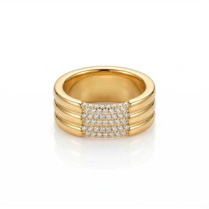 Stephanie Diamond Gold Ring - CLAYCALI