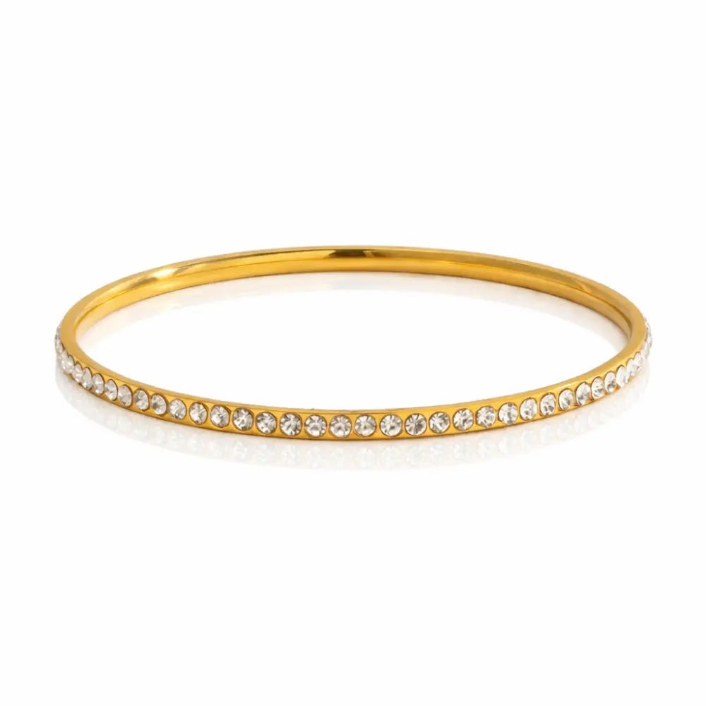 Zaya Diamond Gold Bangle - CLAYCALI