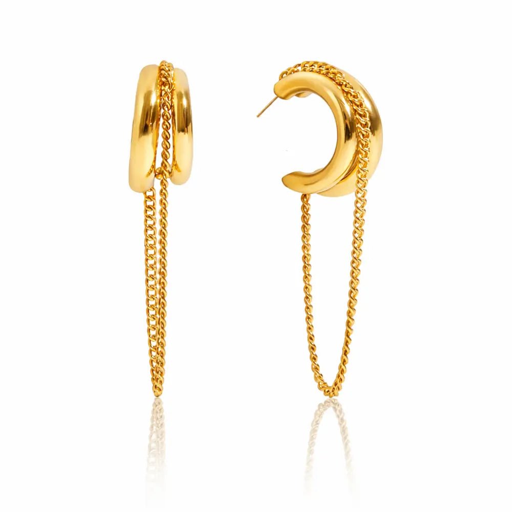 Galina Link Chain Hoops - CLAYCALI