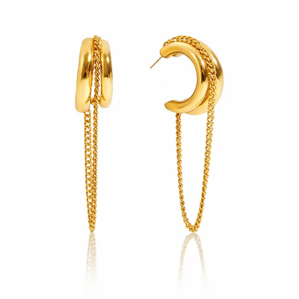 Galina Link Chain Hoops