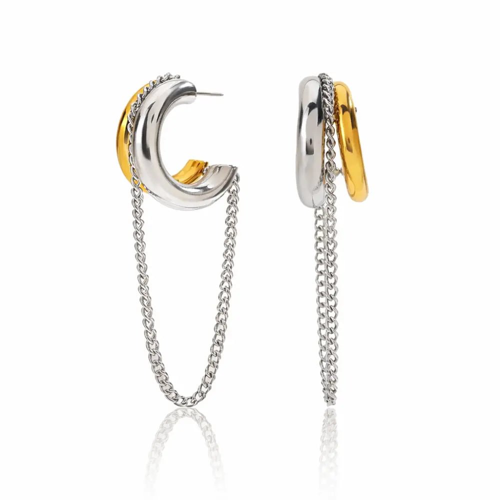 Galina Link Chain Hoops - CLAYCALI