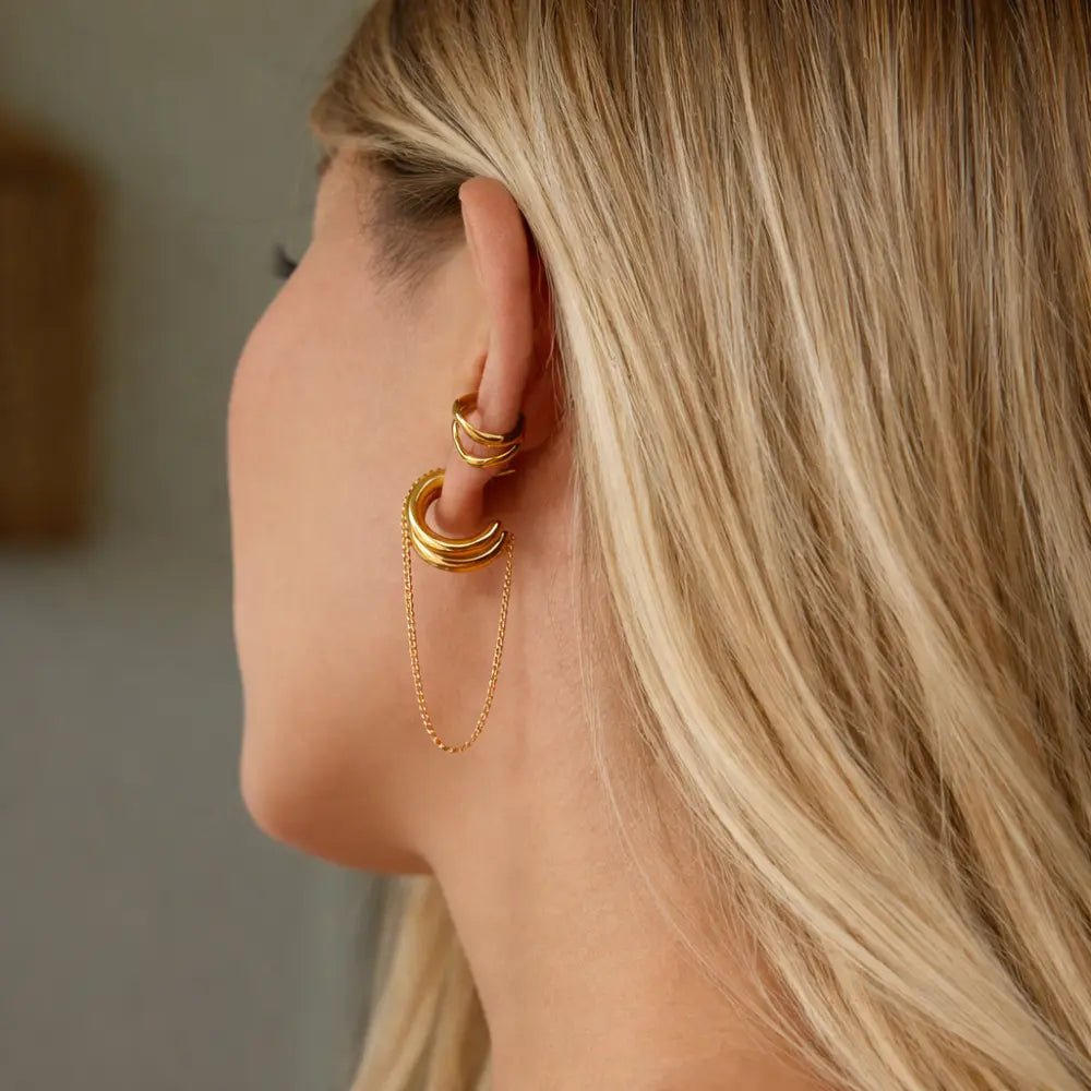 Galina Link Chain Hoops - CLAYCALI
