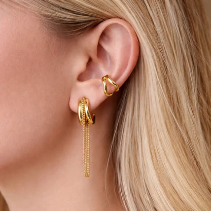 Galina Link Chain Hoops - CLAYCALI