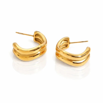 Maggie Double Curve Hoops - CLAYCALI
