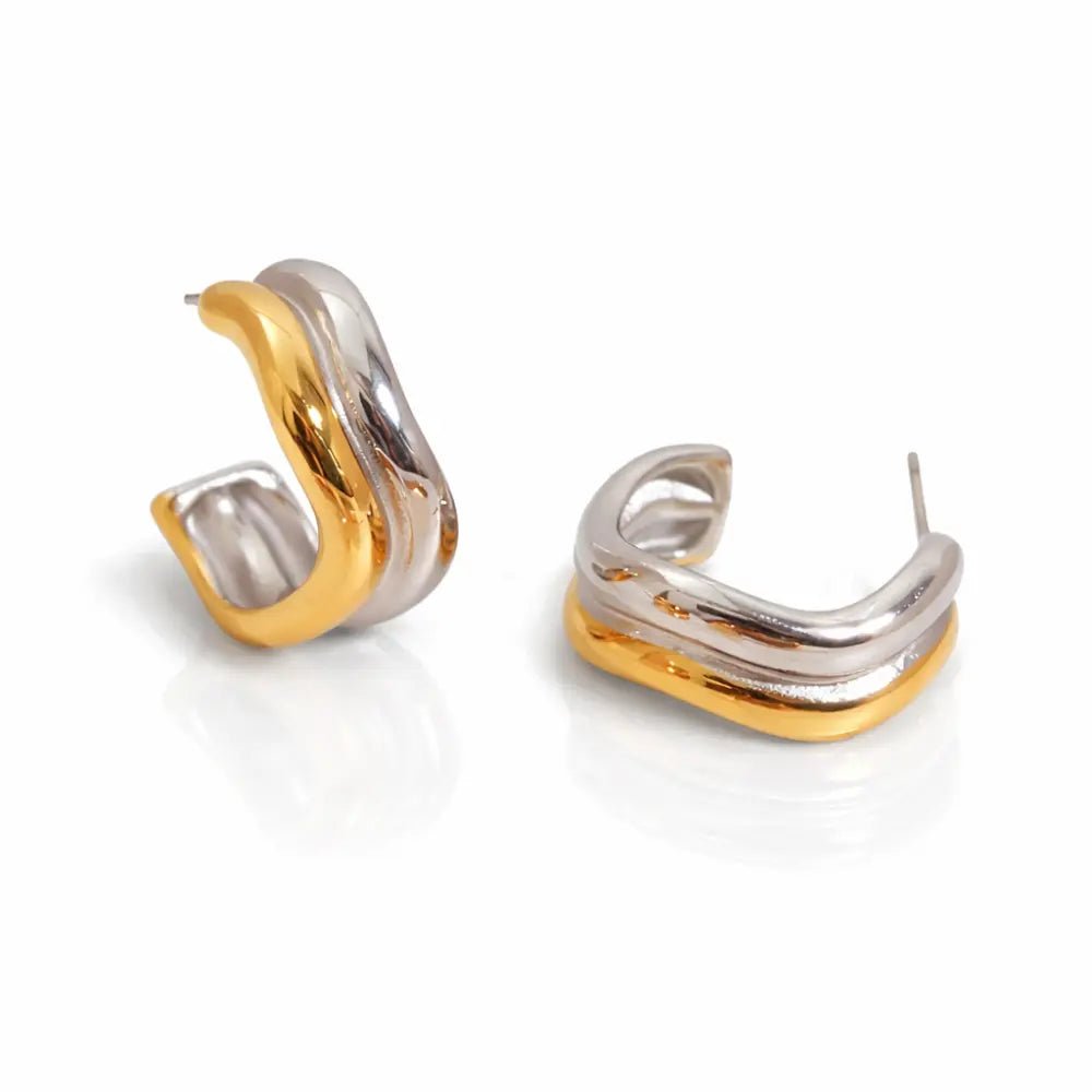 Maggie Double Curve Hoops - CLAYCALI