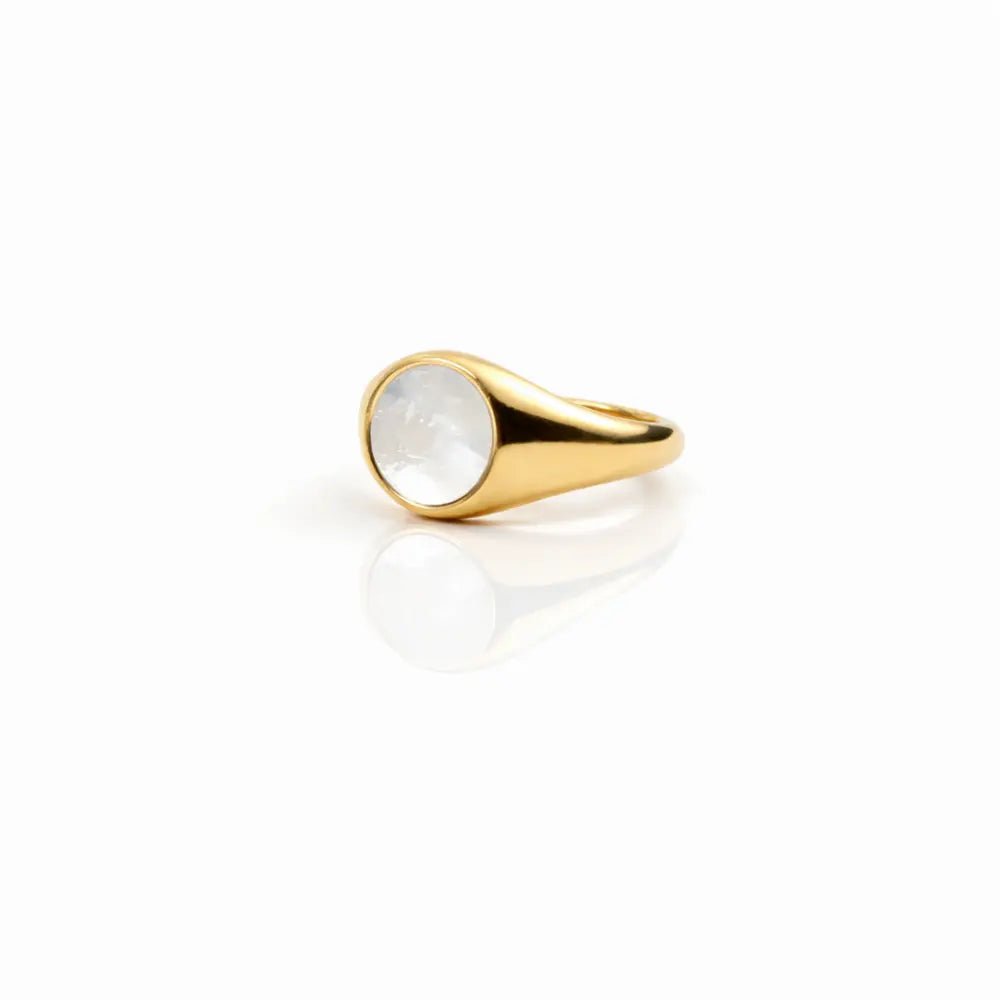 Mother Of Pearl Gold Ring - CLAYCALI