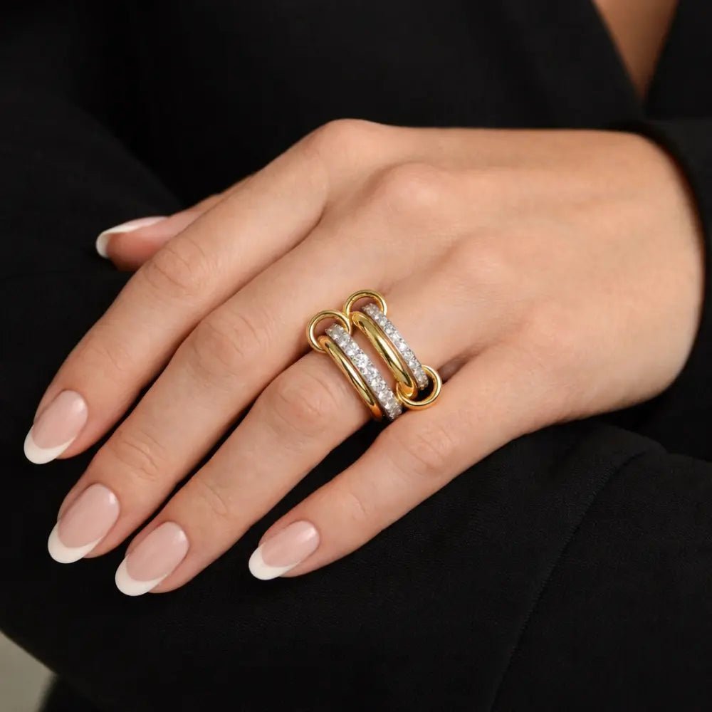 Valentina Stacked Diamond Ring - CLAYCALI