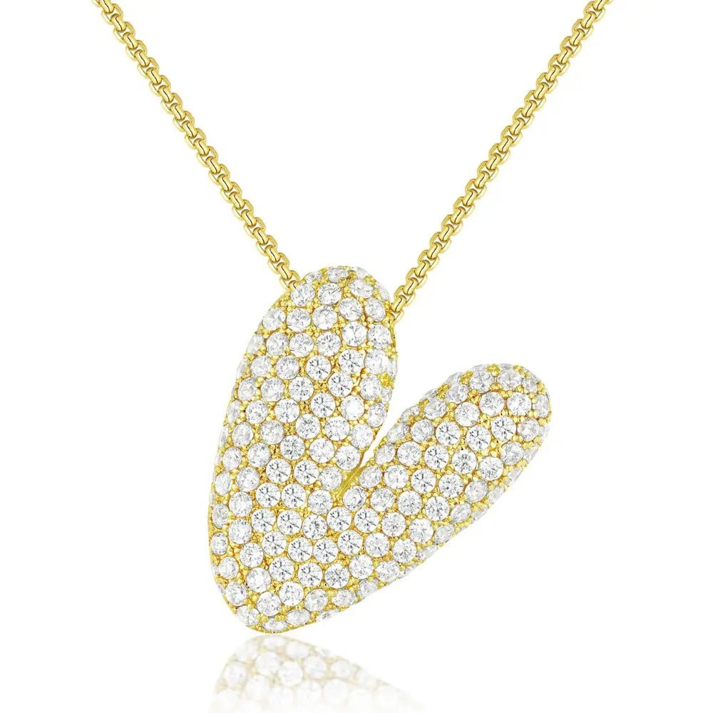 Bubble Initial Diamond Necklace - CLAYCALI