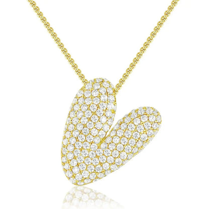 Bubble Initial Diamond Necklace - CLAYCALI