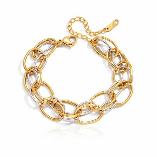 Sophie Two Tone Multi Link Bracelet - CLAYCALI