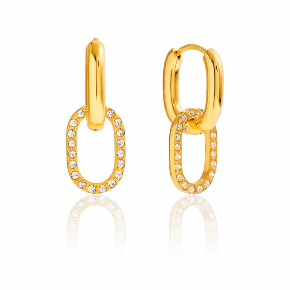 Lena Double Hoop Diamond Earrings - CLAYCALI